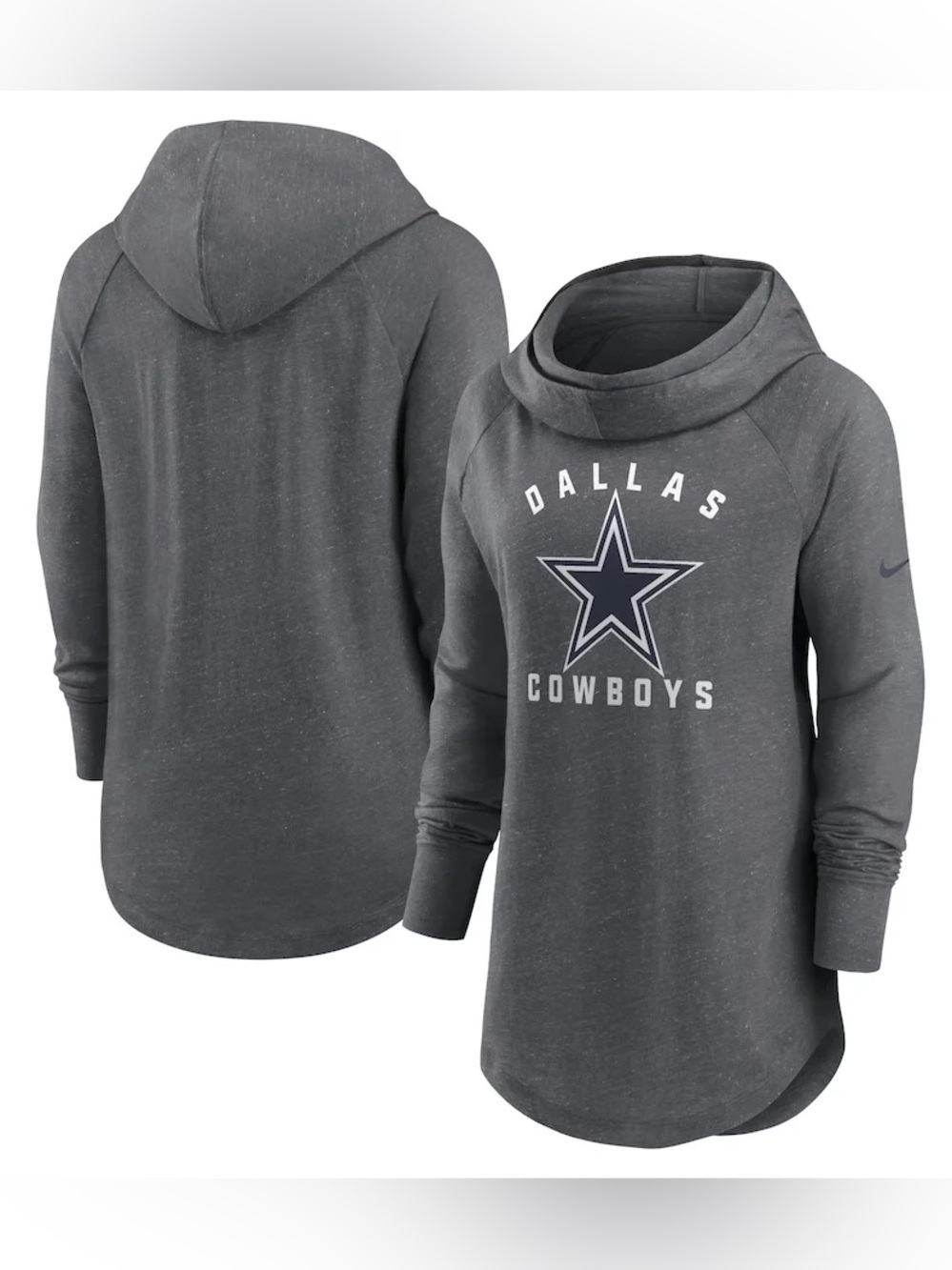 Nike Women's Dallas Cowboys Raglan Funnel Neck Pullover Hoodie